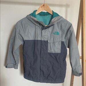 The North Face Kids Gray and Teal Raincoat